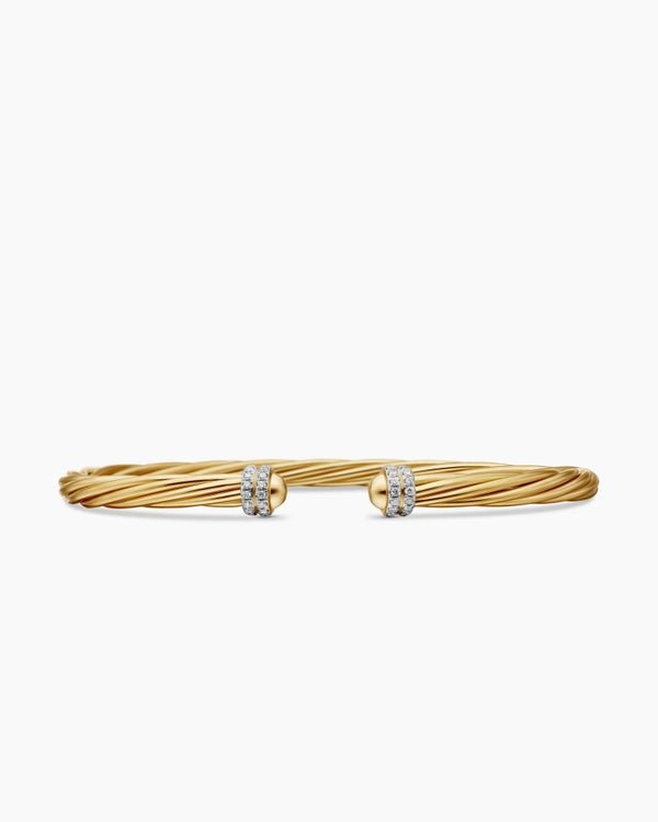 Helena Bracelet in 18K Yellow Gold with Diamonds, 4mm