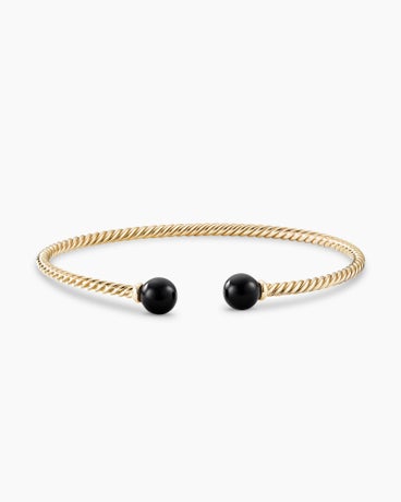 Solari Cablespira® Bracelet in 18K Yellow Gold with Black Onyx, 2.6mm