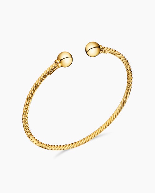 Womens Solari Cablespira Bracelet in 18K Yellow Gold, 2.6mm