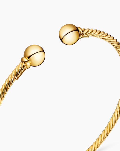 Womens Solari Cablespira Bracelet in 18K Yellow Gold, 2.6mm