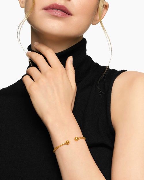 Womens Solari Cablespira Bracelet in 18K Yellow Gold, 2.6mm