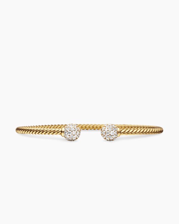Solari Cablespira Bracelet in 18K Yellow Gold with Diamonds, 2.6mm