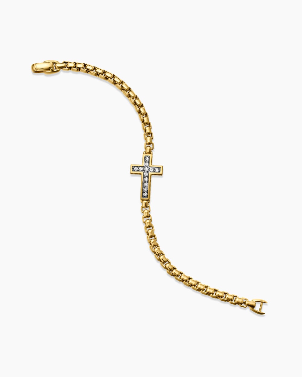 Bracelet à motif intercalé avec croix en or jaune 18 carats, 5 mm