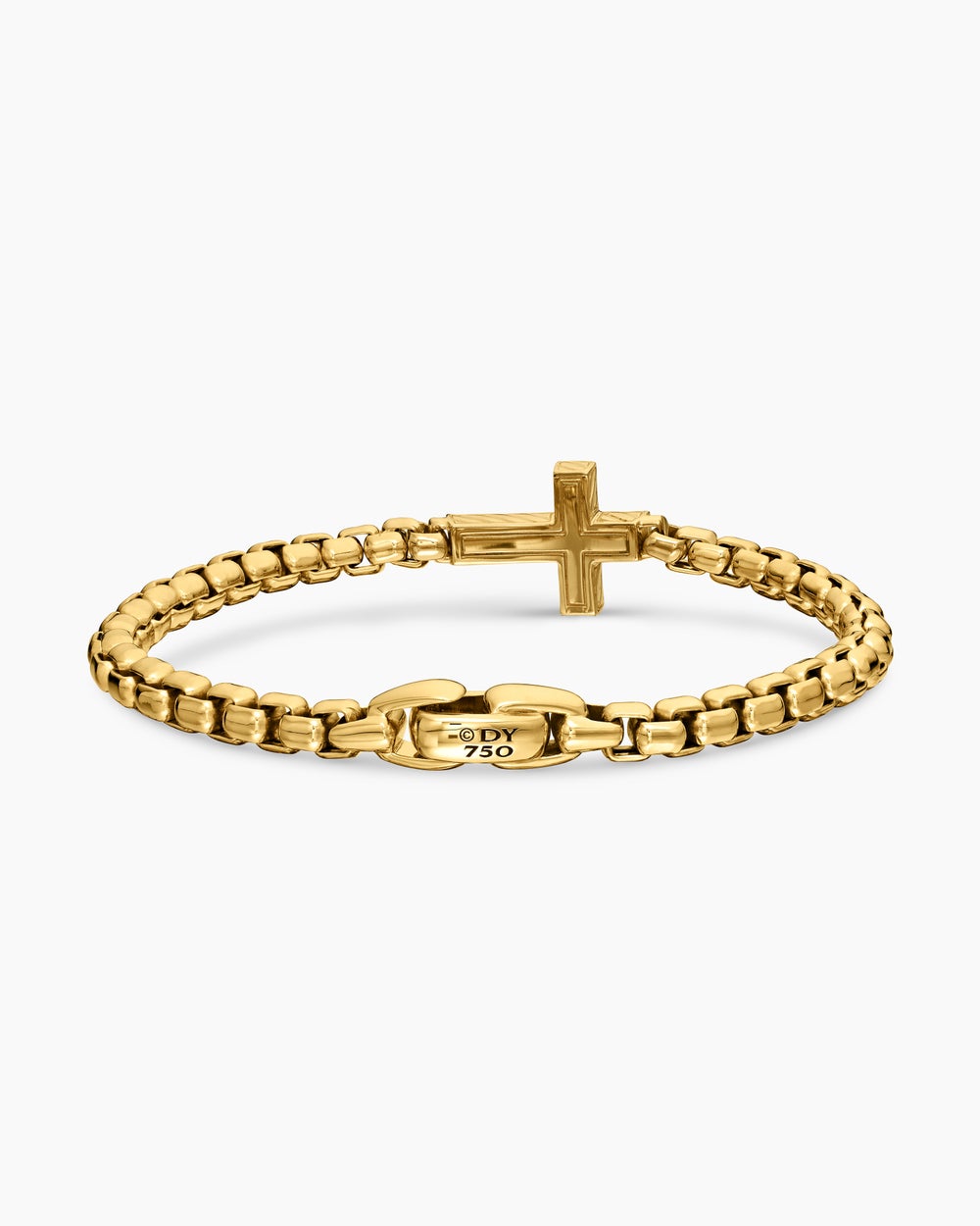 Bracelet à motif intercalé avec croix en or jaune 18 carats, 5 mm