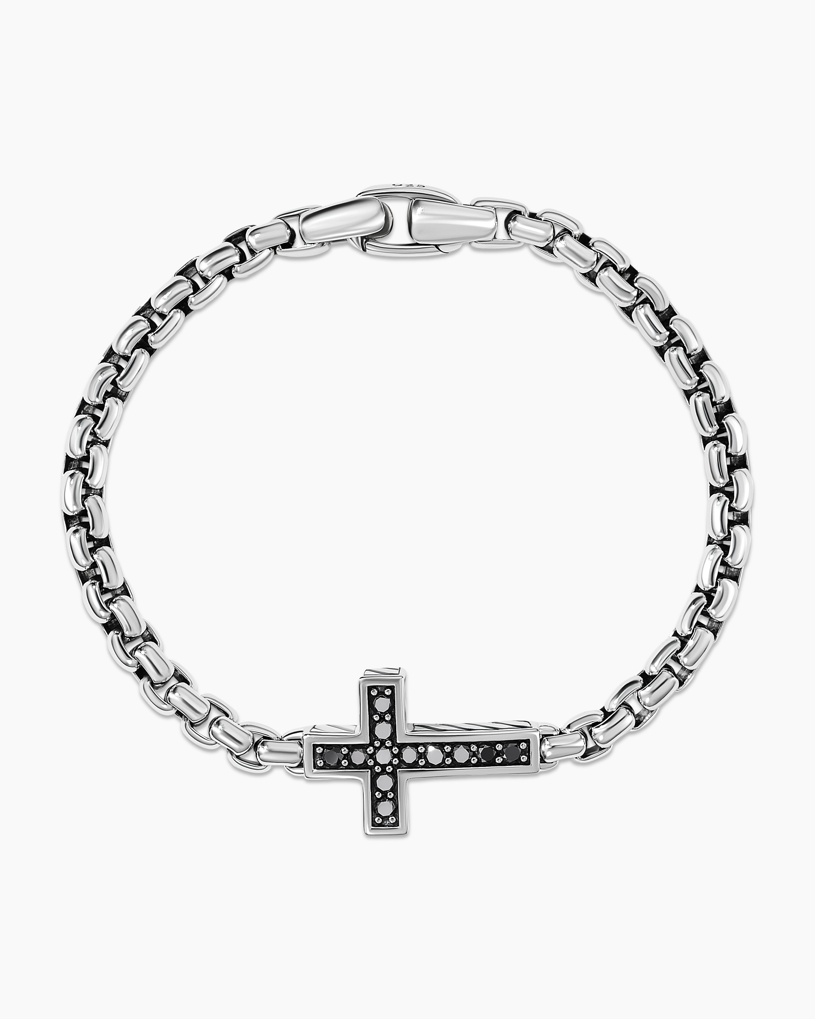 Silver Bracelet for men Broad interlock design Pure silver Bracelet