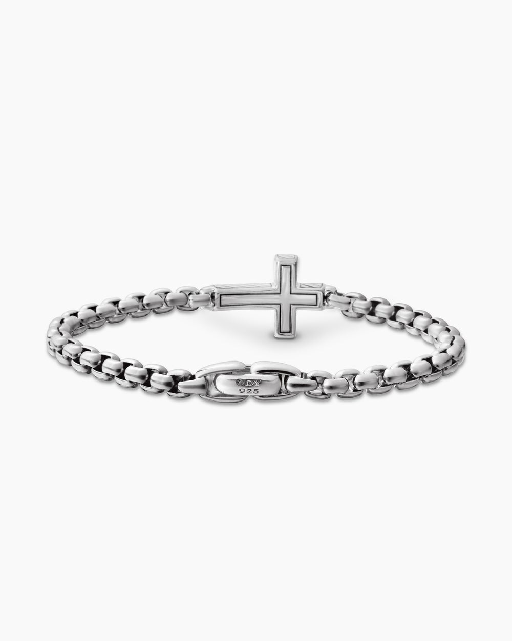 Bracelet à motif intercalé avec croix en argent sterling, 5 mm hommes