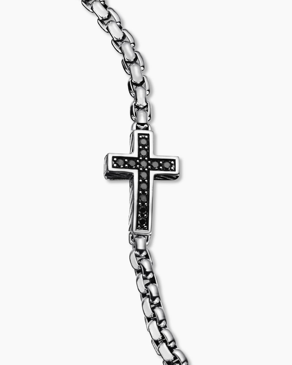 Bracelet à motif intercalé avec croix en argent sterling, 5 mm hommes