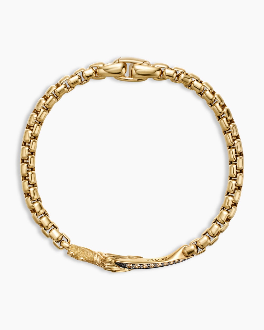 Bracelet poignard Waves en or jaune 18 carats avec diamants cognac, 5 mm homme
