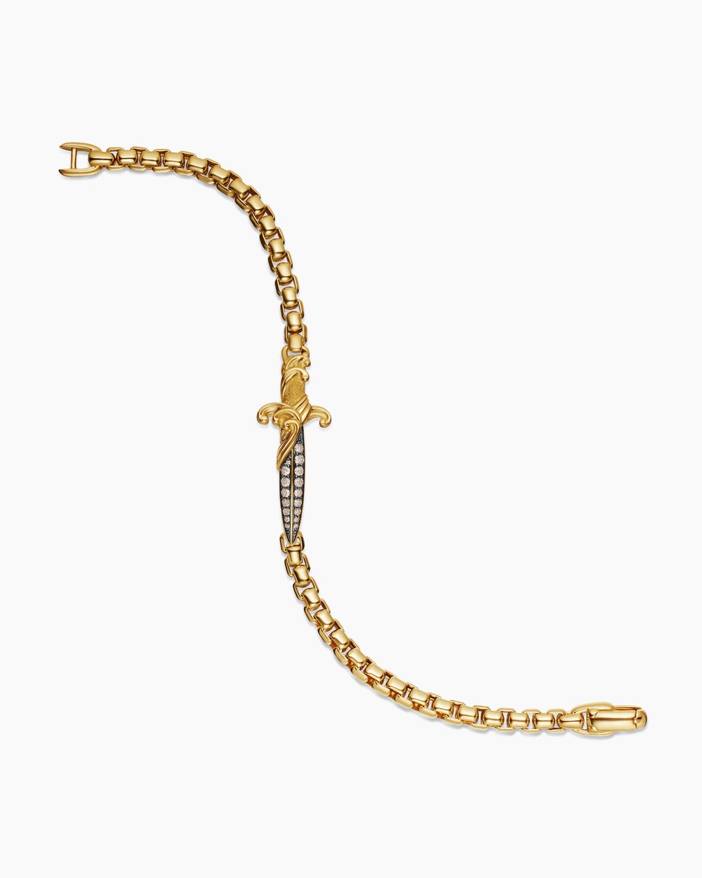 Bracelet poignard Waves en or jaune 18 carats avec diamants cognac, 5 mm homme