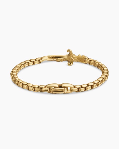 Mens Waves Dagger Bracelet in 18K Yellow Gold, 5mm