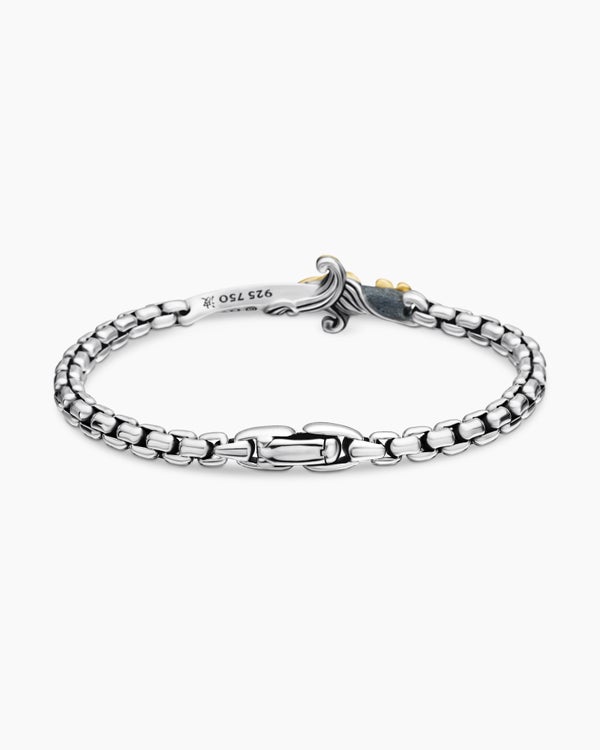 Waves Dagger Bracelet in Sterling Silver with 18K Yellow Gold, 5mm