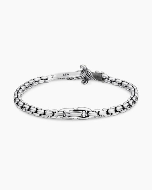 Mens Waves Dagger Bracelet in Sterling Silver, 5mm