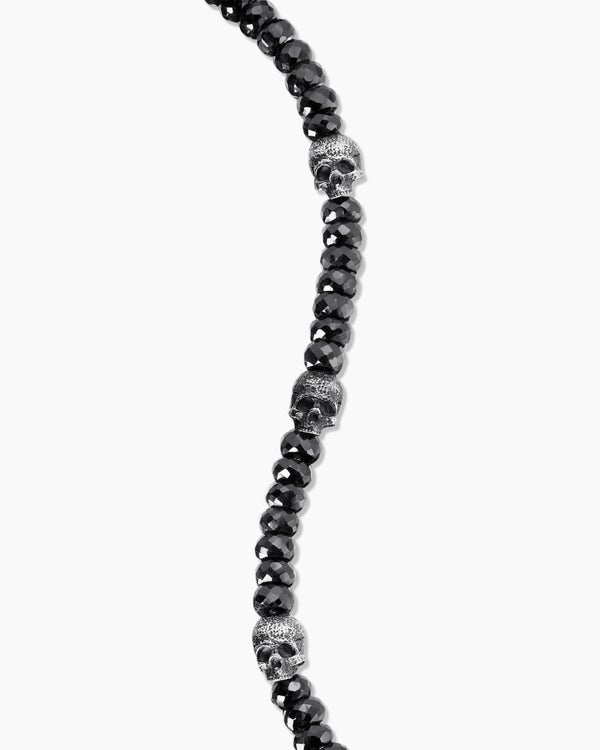 Memento Mori Skull Station Bracelet in Sterling Silver, 6mm