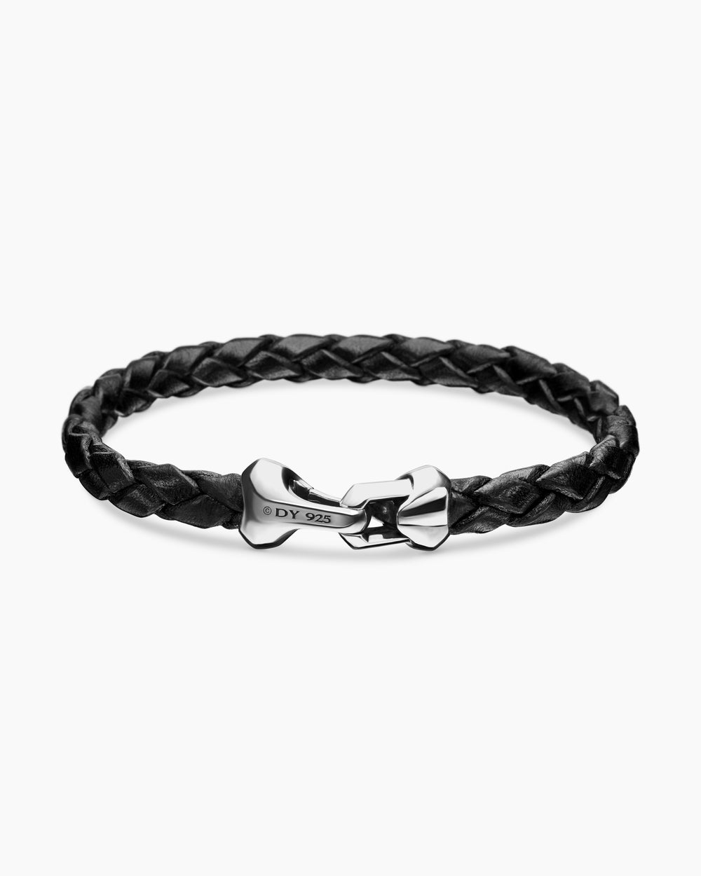 Mens Armory Leather Bracelet with Sterling Silver, 10.7mm