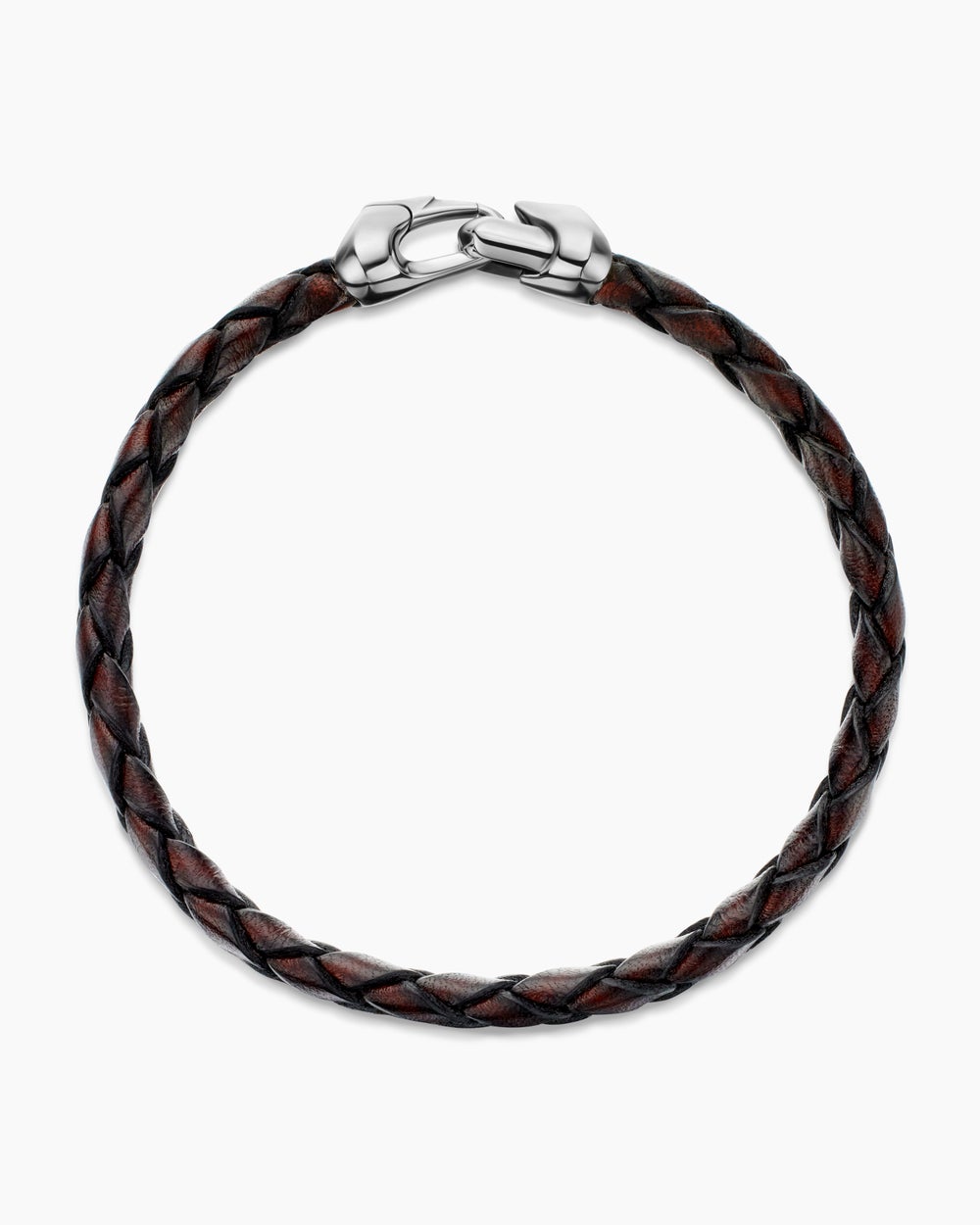 Mens Armory Leather Bracelet with Sterling Silver, 10.7mm
