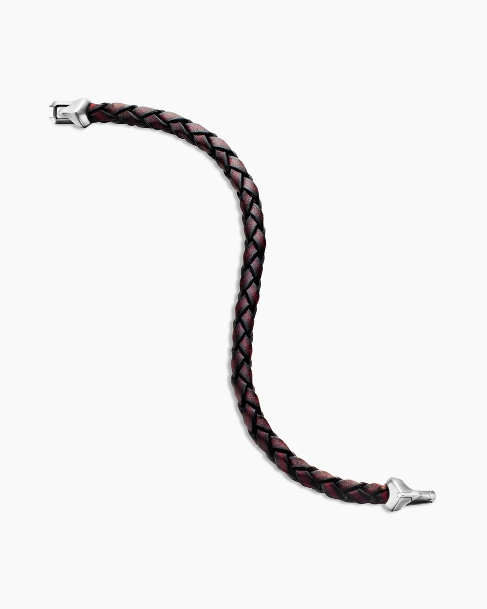 Mens Armory Leather Bracelet with Sterling Silver, 10.7mm