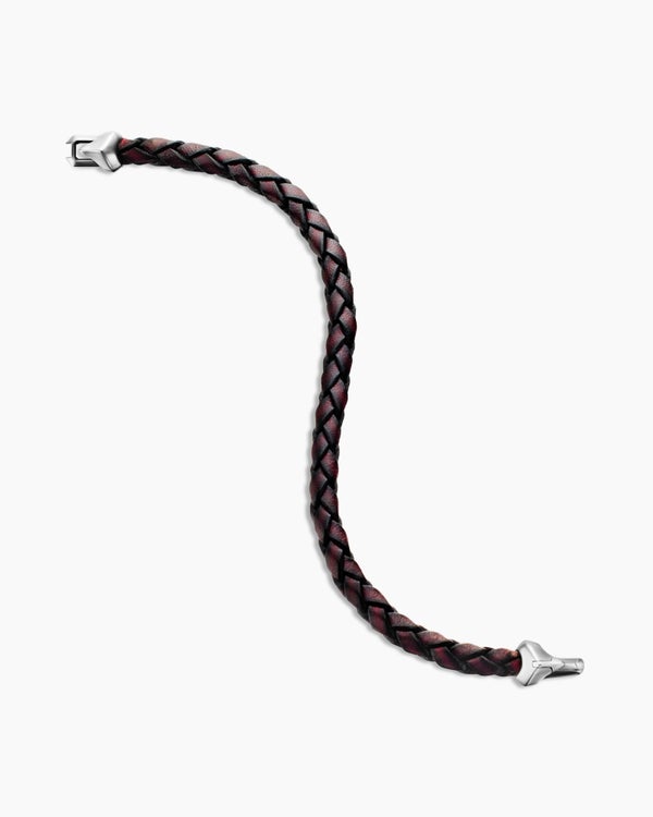 Armory Leather Bracelet with Sterling Silver, 10.7mm