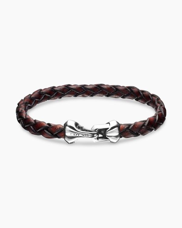 Armory Leather Bracelet with Sterling Silver, 10.7mm