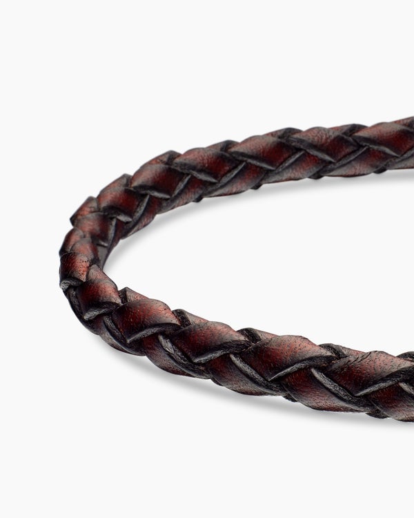 Armory Leather Bracelet with Sterling Silver, 10.7mm