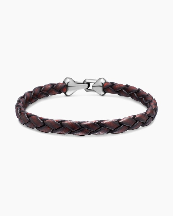 Armory Leather Bracelet with Sterling Silver, 10.7mm