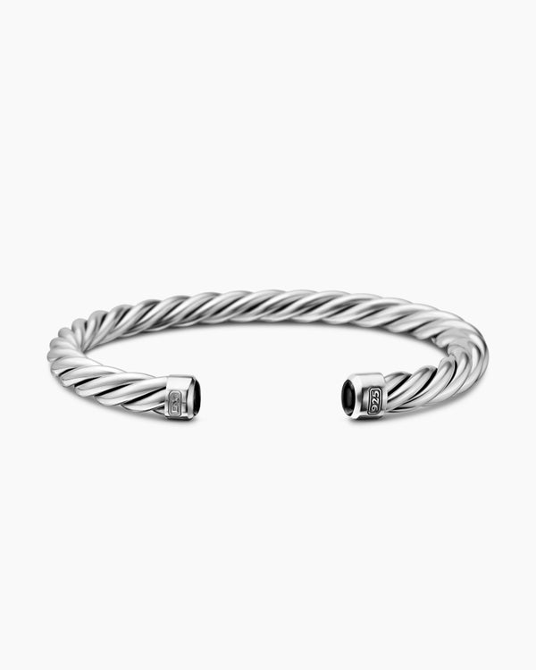 Cable Cuff Bracelet in Sterling Silver, 6mm