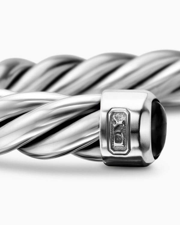 Cable Cuff Bracelet in Sterling Silver, 6mm