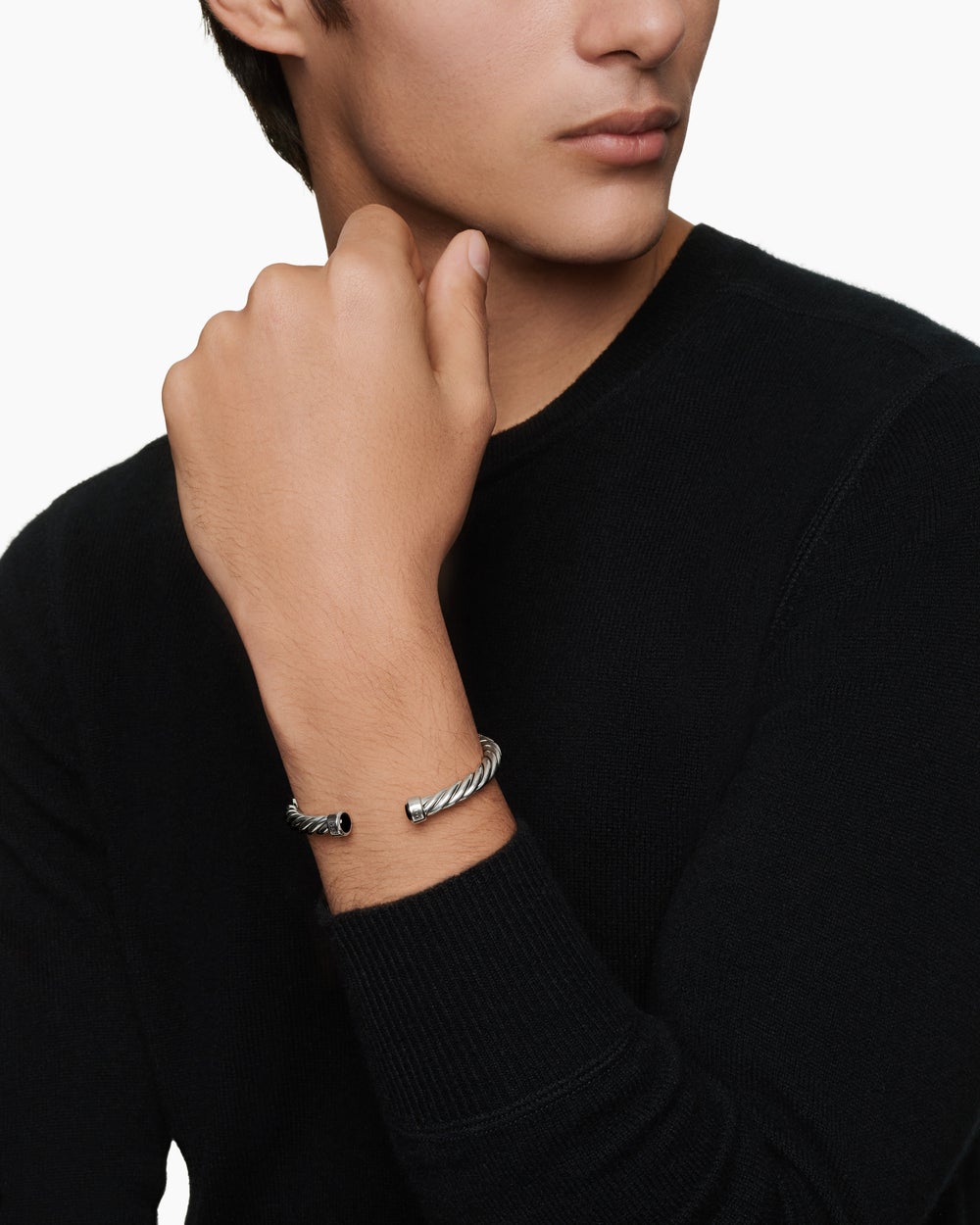 Bracelet-manchette Cable en argent sterling, 6 mm hommes