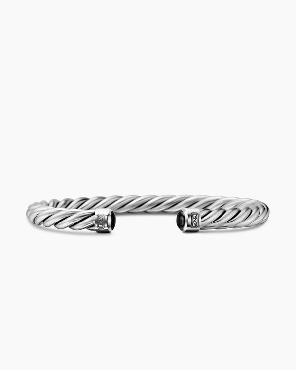 Cable Cuff Bracelet in Sterling Silver, 6mm