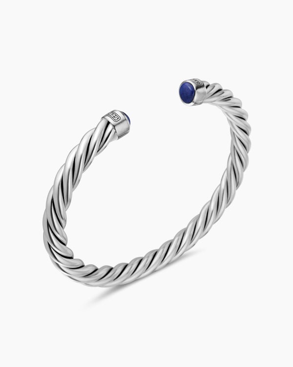 Bracelet-manchette Cable en argent sterling, 6 mm