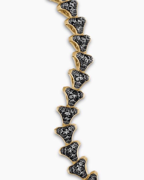 Mens Armoury® Link Bracelet in 18K Yellow Gold with Black Diamonds, 9.5mm