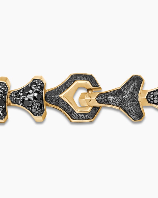 Bracelet à maillons Armory en or jaune 18 carats avec pavé, 9,5 mm