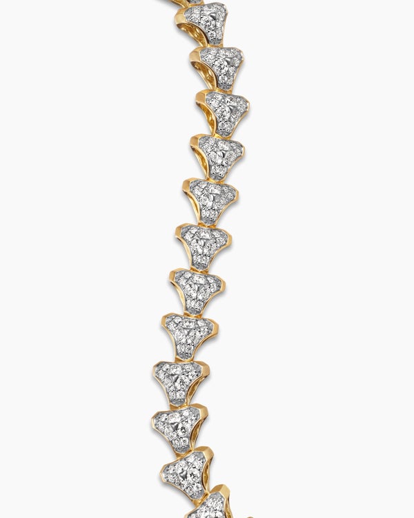 Bracelet à maillons Armory en or jaune 18 carats avec pavé, 9,5 mm