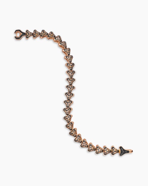 Mens Armoury® Link Bracelet in 18K Rose Gold with Cognac Diamonds, 9.5mm