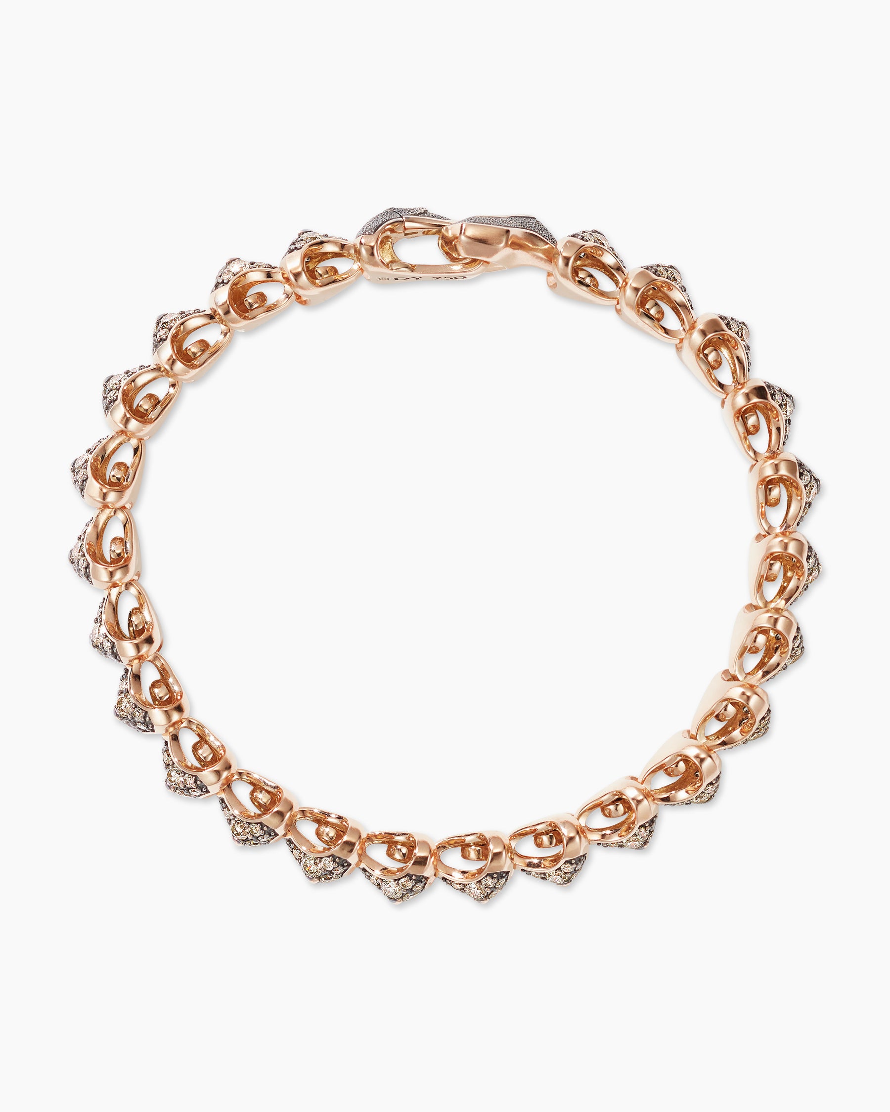 Pavéflex Two Row Bracelet in 18K Rose and White Gold with