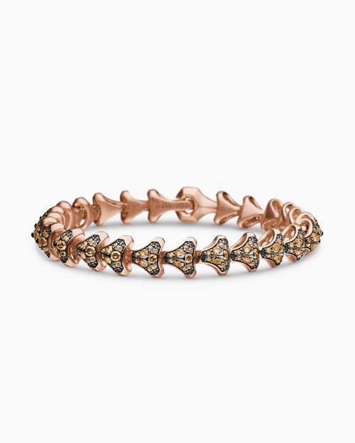 Mens Armoury® Link Bracelet in 18K Rose Gold with Cognac Diamonds, 9.5mm