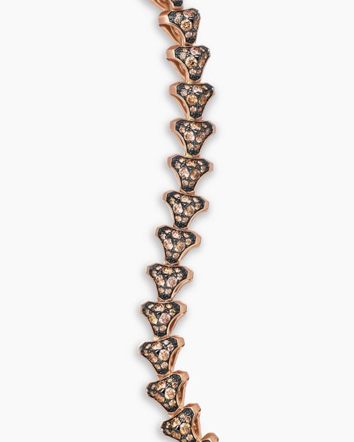 Mens Armoury® Link Bracelet in 18K Rose Gold with Cognac Diamonds, 9.5mm