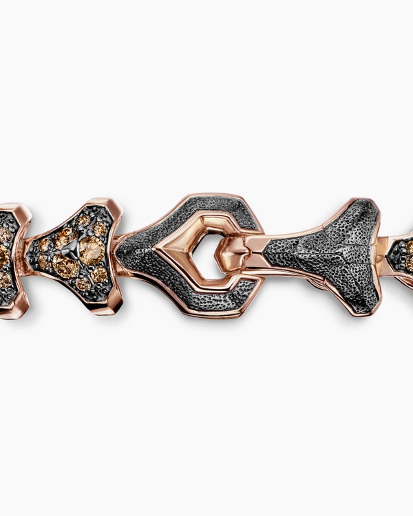 Armory® Link Bracelet in 18K Rose Gold with Cognac Diamonds, 9.5mm