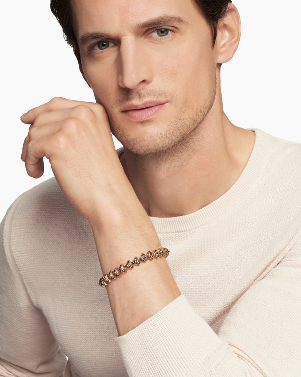 Armory® Link Bracelet in 18K Rose Gold with Cognac Diamonds, 9.5mm