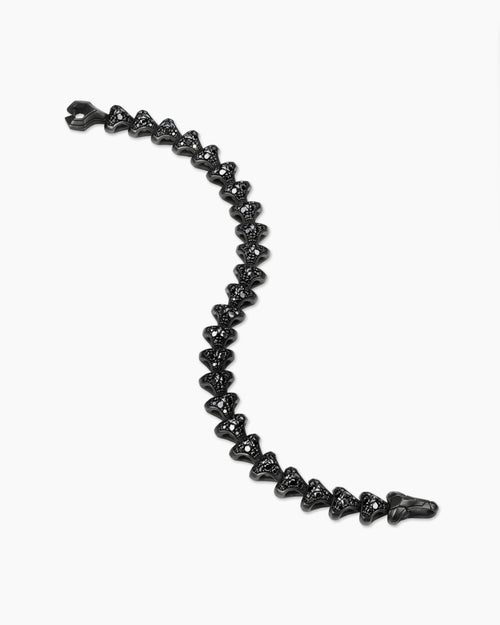Mens Armory® Link Bracelet in Black Titanium with Black Diamonds, 9.5mm