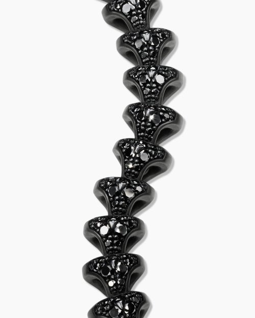 Mens Armory® Link Bracelet in Black Titanium with Black Diamonds, 9.5mm