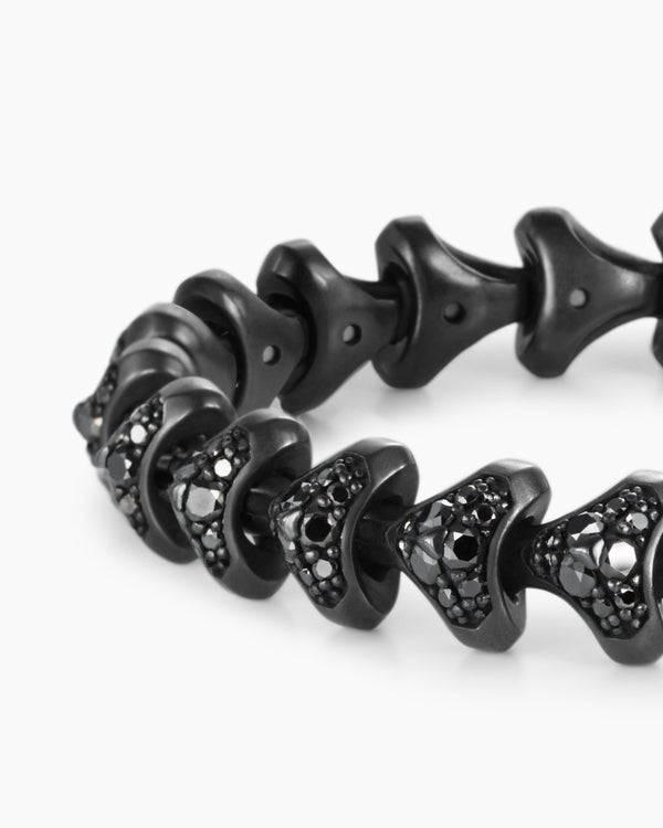 Bracelet à maillons Armory en titane noir, 9,5 mm