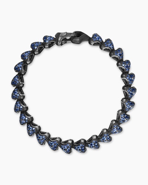 Mens Armory® Link Bracelet in Black Titanium with Sapphires, 9.5mm