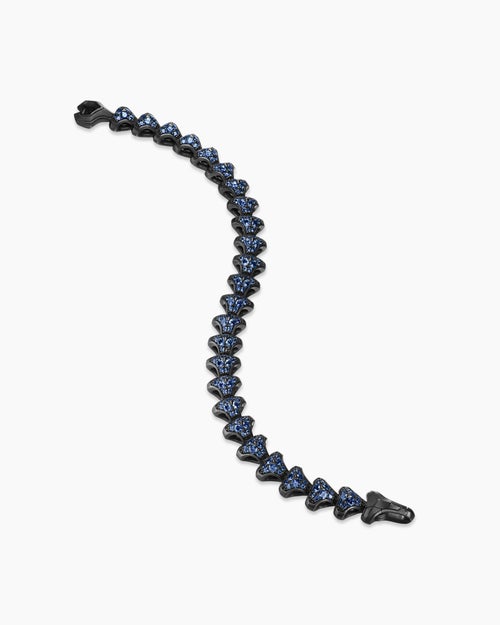 Mens Armory® Link Bracelet in Black Titanium with Sapphires, 9.5mm