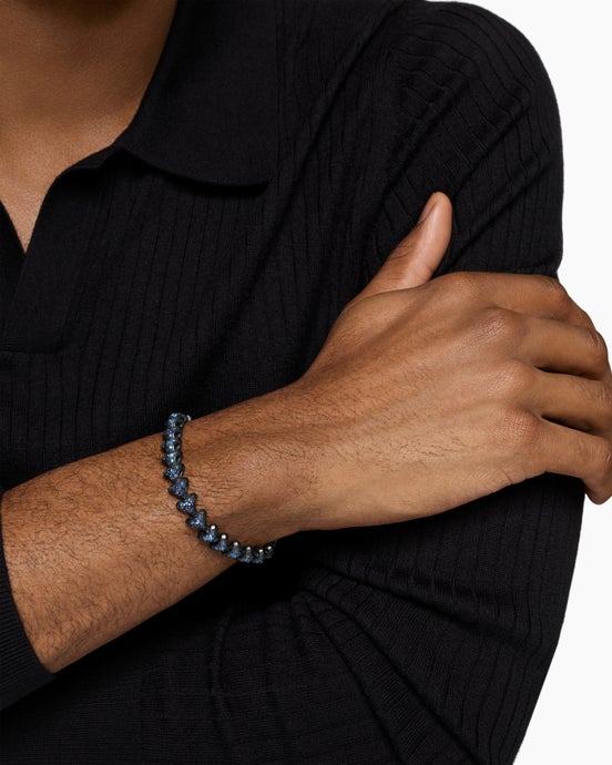 Armoury® Link Bracelet in Black Titanium with Sapphires, 9.5mm