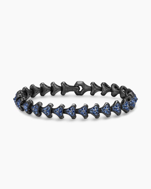 Mens Armory® Link Bracelet in Black Titanium with Sapphires, 9.5mm