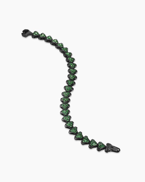 Mens Armory® Link Bracelet in Black Titanium with Tsavorites, 9.5mm