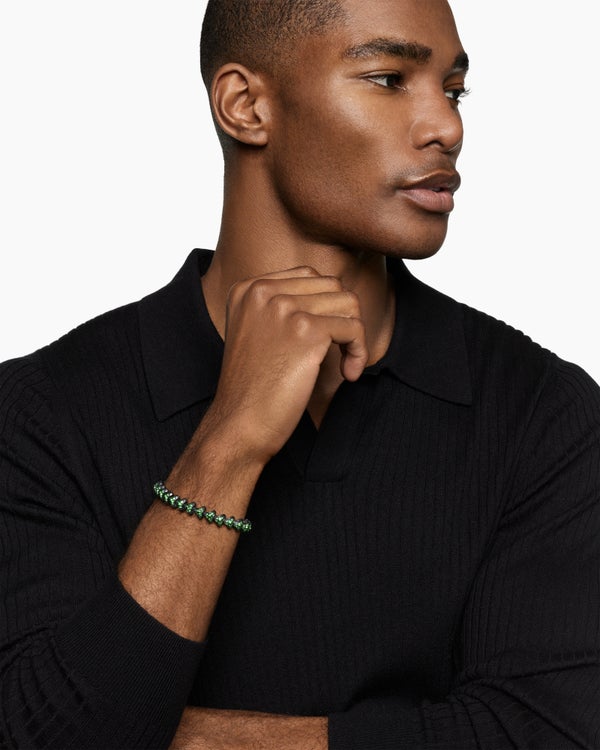 Bracelet à maillons Armory en titane noir, 9,5 mm