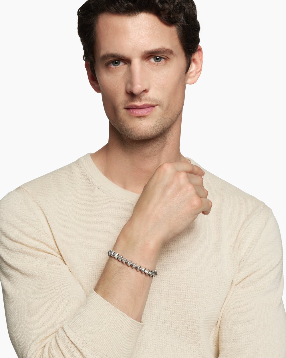 Mens Armoury Link Bracelet in Sterling Silver, 9.5mm