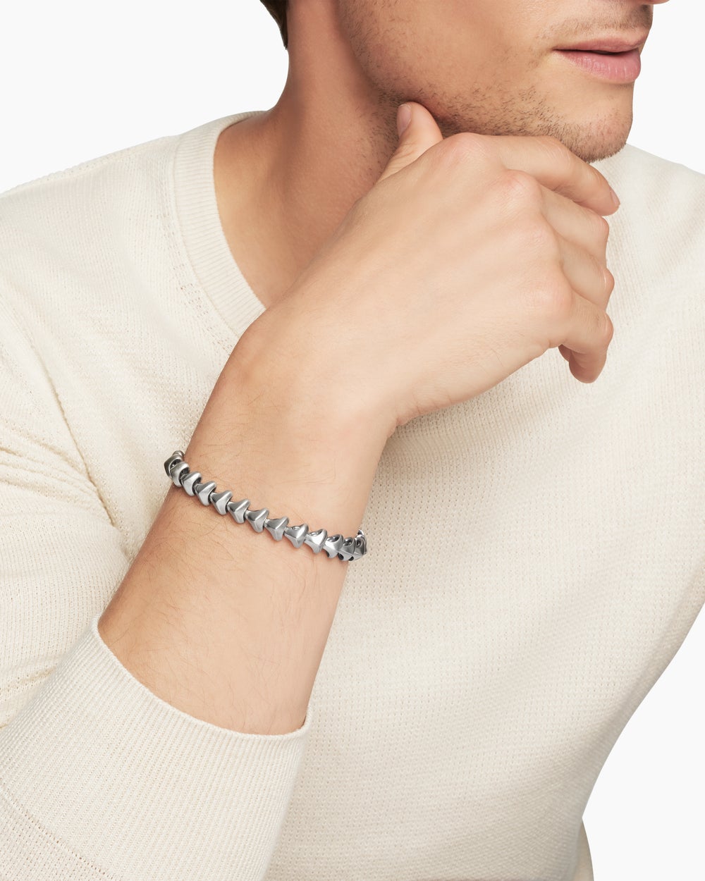 Mens Armoury Link Bracelet in Sterling Silver, 9.5mm