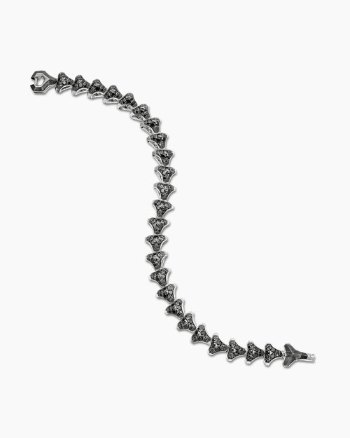 Mens Armory® Link Bracelet in Sterling Silver with Black Diamonds, 9.5mm